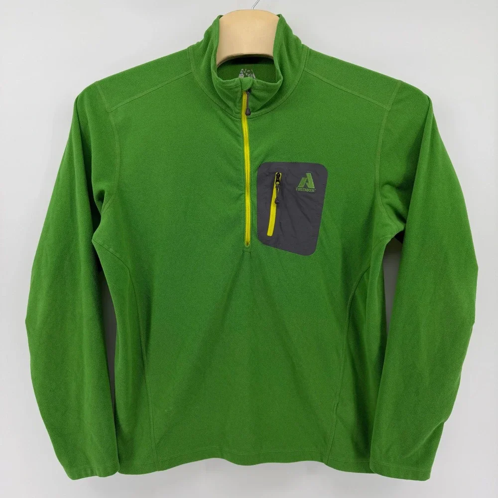 Eddie Bauer First Ascent Fleece‎ Pullover Mens XL Tall Green Quarter Zip Layer