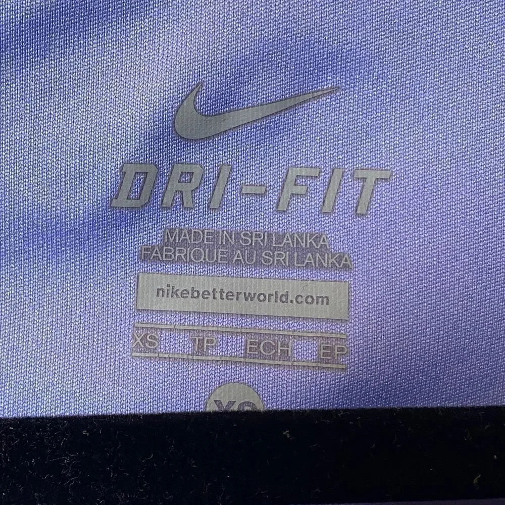 NIKE RUN Dri Fit V-Neck Short Sleeve Running Top Purple Women’s Size XS