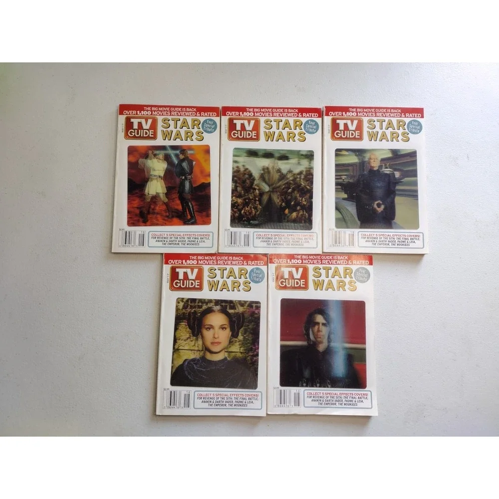 TV‎ Guide May 1-7 2005 Complete Lot Of Star Wars Special Tribute Hologram Covers