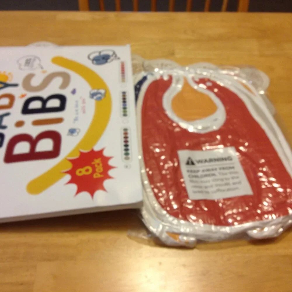 100% cotton baby bibs, pack of 8 new bibs, multiple colors