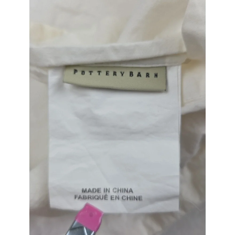 POTTERY BARN Pearl Dot Red Embroidered Full/Queen Size Duvet Cover + 2 Shams Set