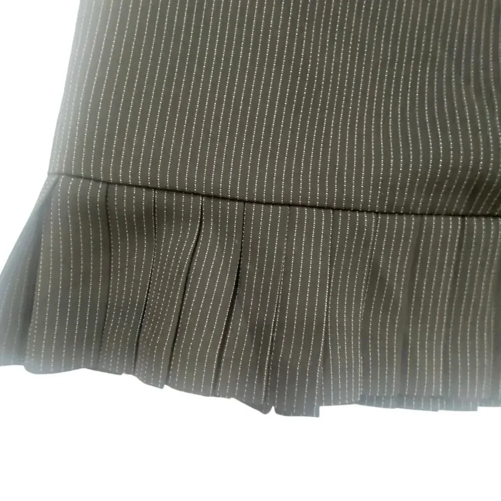 Tahari Arthur S Levine Skirt Womens 16 Black White Pinstripe Career Work