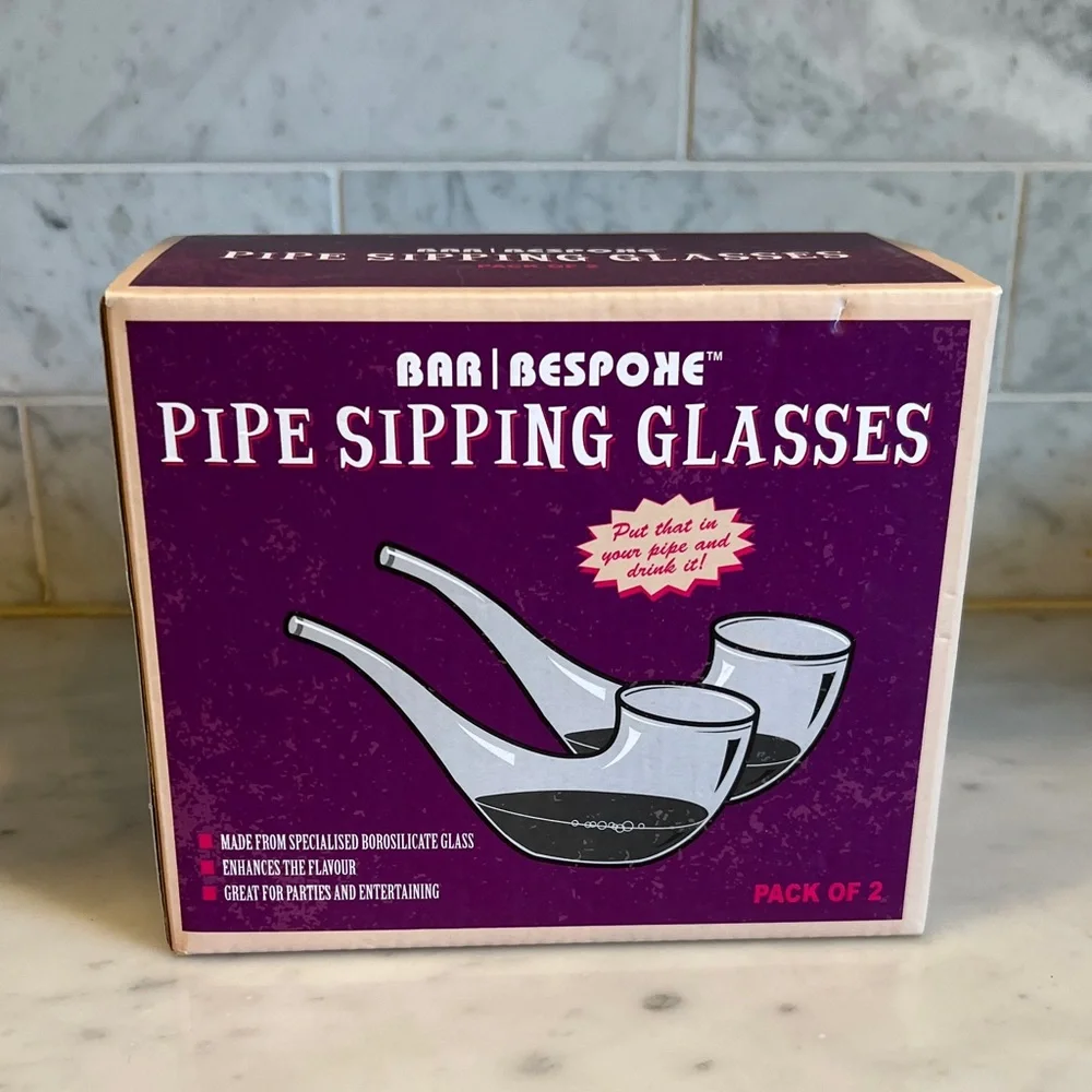 Bar Bespoke Set of 2 Sipping‎ Glasses Sit Upright Borosilicate Glass