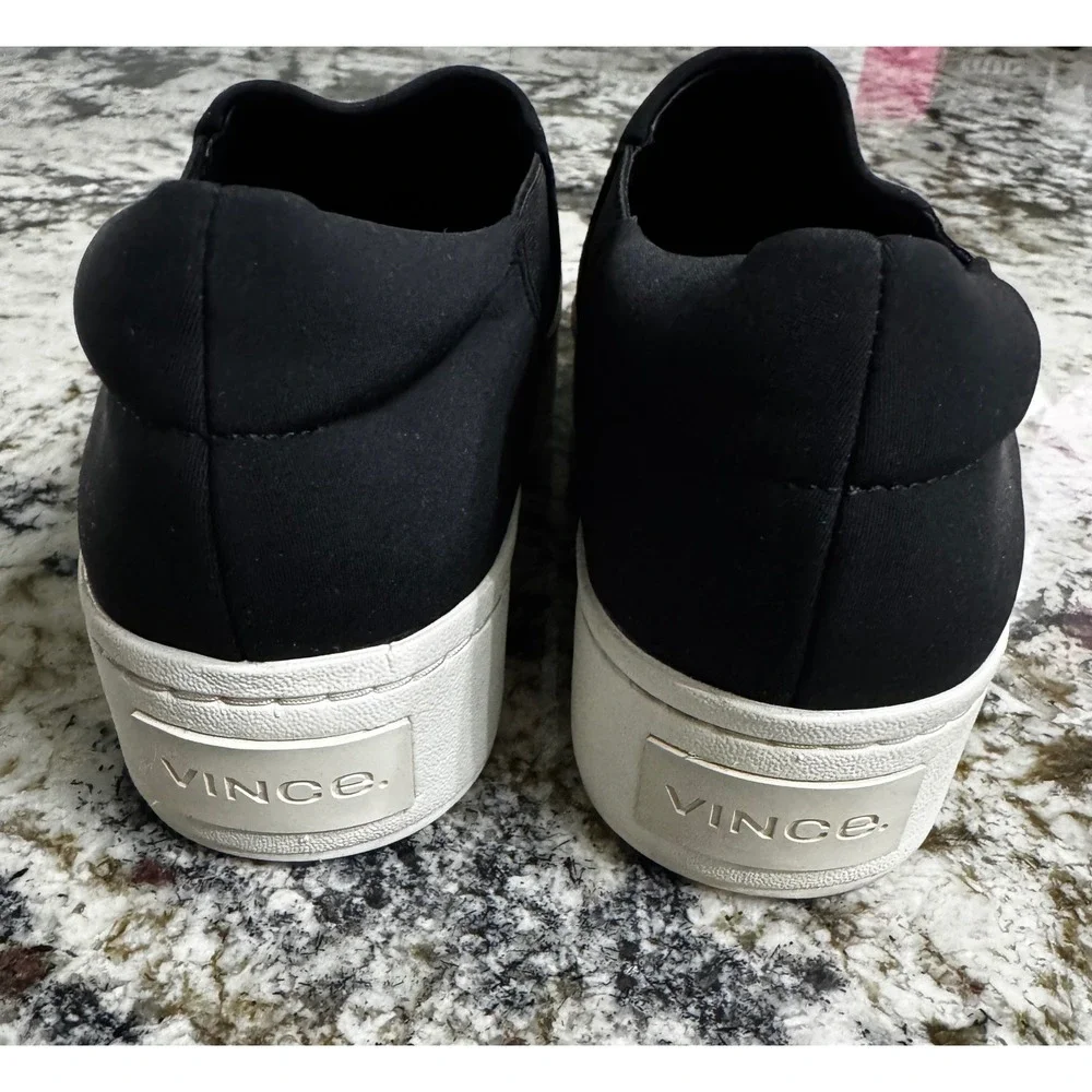 Vince Warren Black Neoprene Platform Slip On Sneakers Womens 6.5‎ EUR 36.5