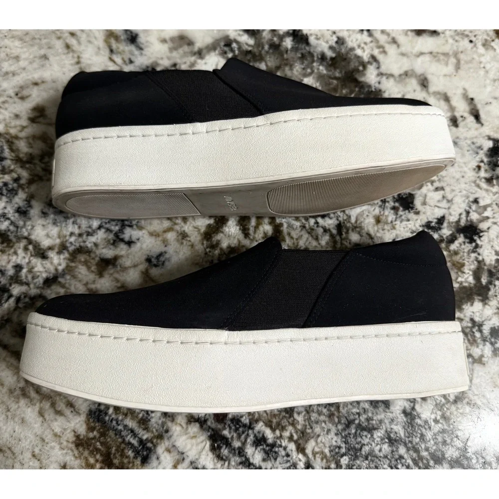 Vince Warren Black Neoprene Platform Slip On Sneakers Womens 6.5‎ EUR 36.5