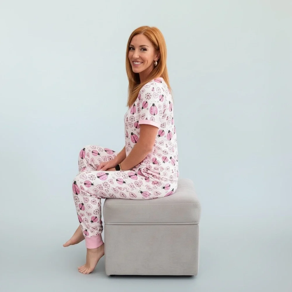 Shirley & Stone Ladybug Pajama Set Cute Cozy Soft Women’s Matching PJ‎ Set