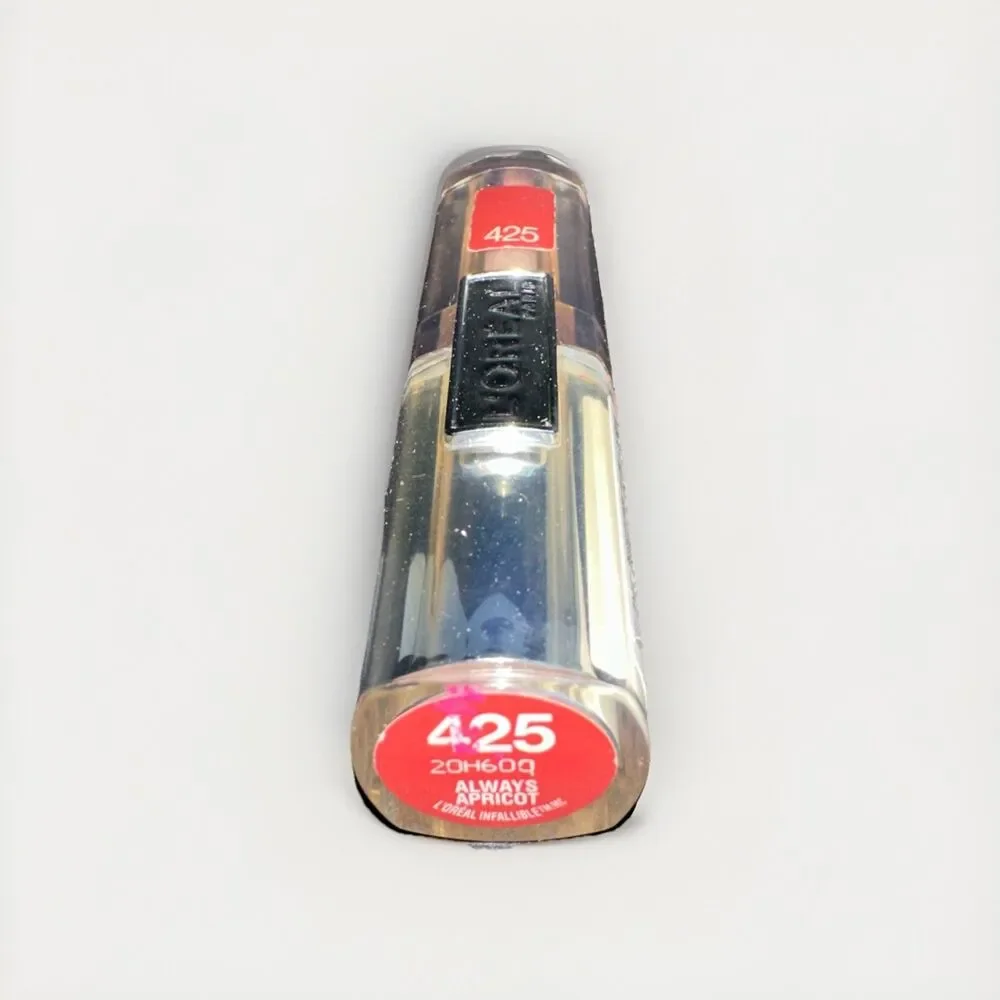 Loreal Infallible Lipstick 425 ALWAYS APRICOT silver tube