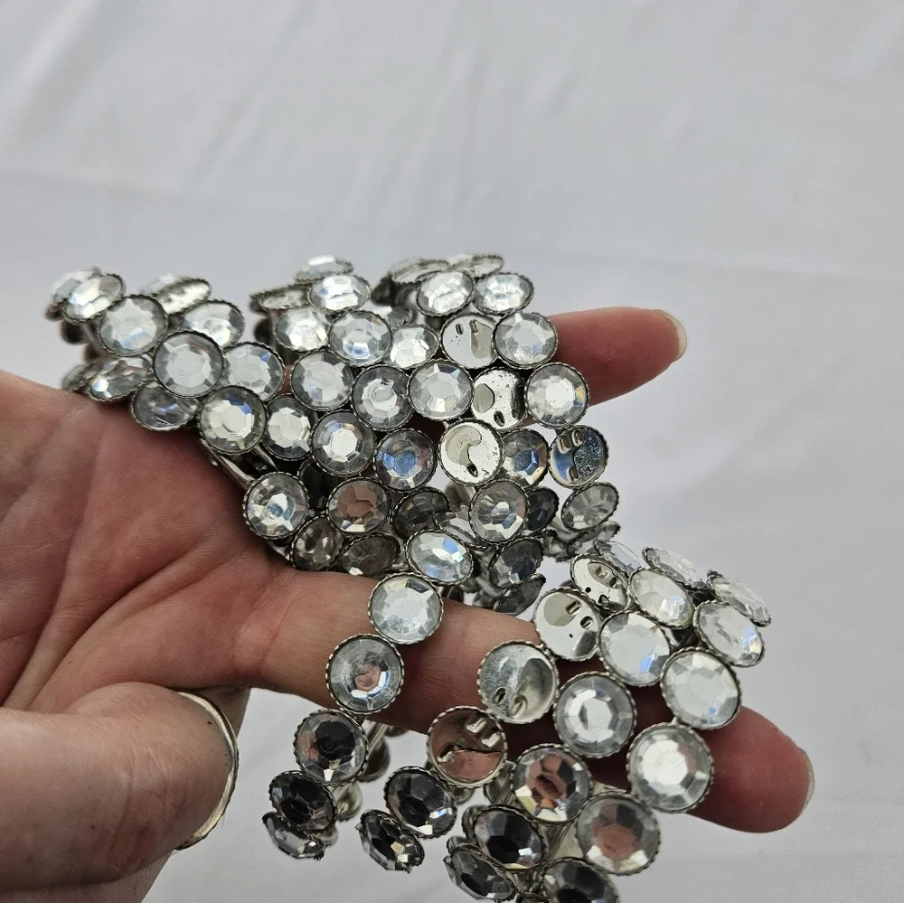 Silver Rhinestone Curtain Rod Rings