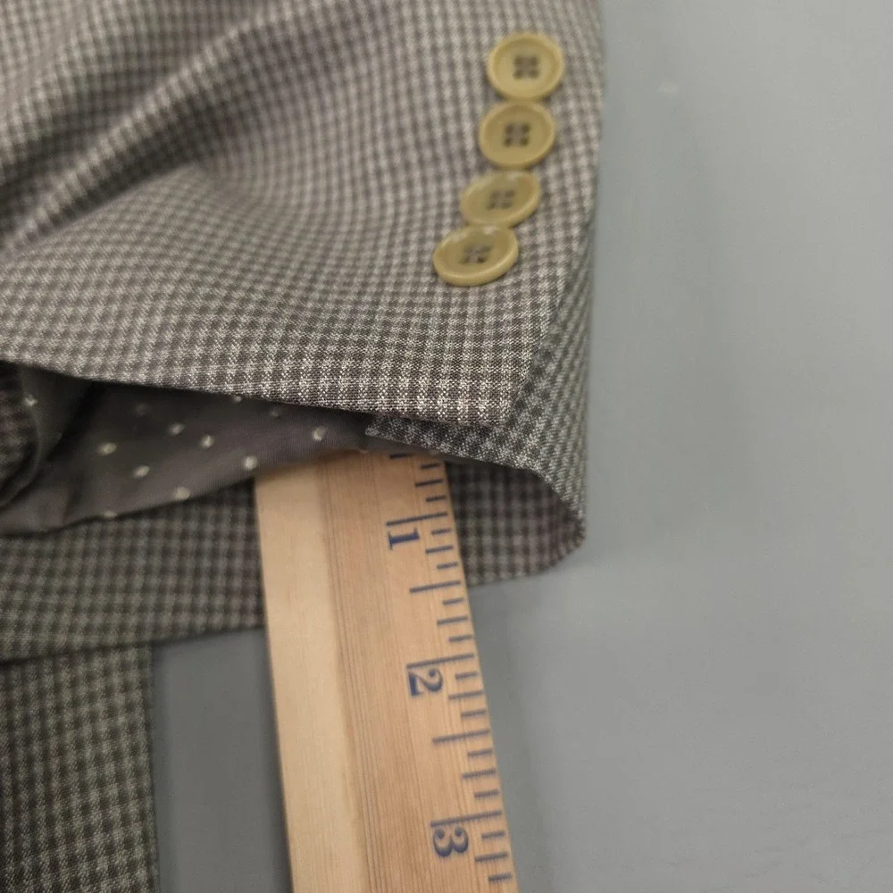 Turnbury Blazer Mens 50R Brown Silk Wool Check Sport Coat Jacket Classic