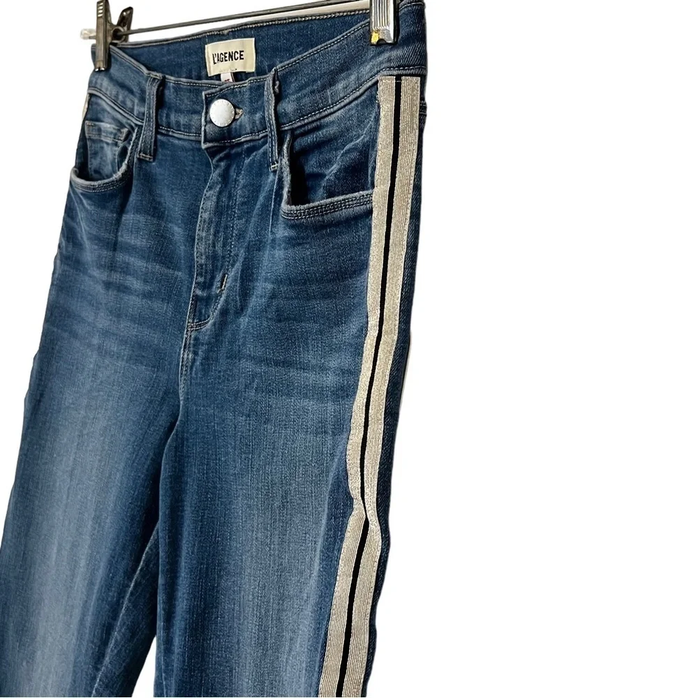 NWT L'Agence Sada High Rise Cropped Slim Blue Jeans 25 tuxedo crop high waist