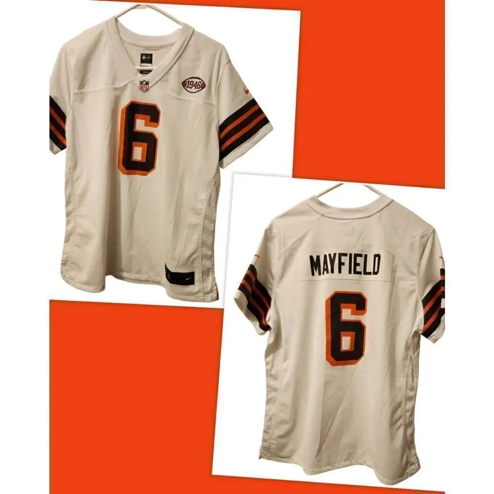 NFL Nike Cleveland Browns Jersey Women’s XLarge White #6 Baker Mayfield Nike On