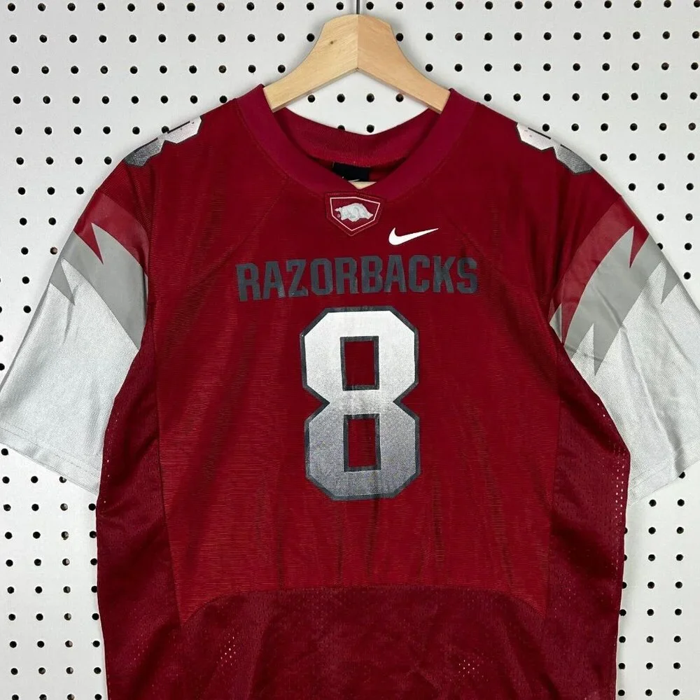 Arkansas Razorbacks Football‎ Jersey Youth Size Large Nike Vintage Red #8 Mesh