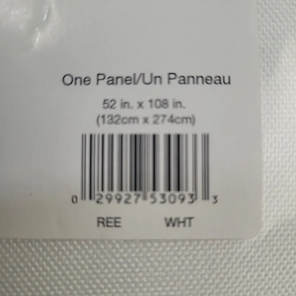 NEW Sun Zero 52 x 108 One Grommet curtain panel 'White' #CT180
