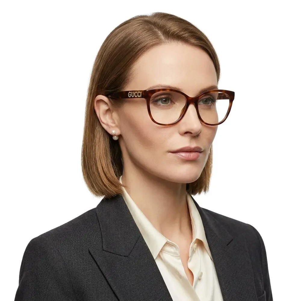 Gucci Havana Cat Eye Frame Acetate Designer Eyeglasses SRP: $550