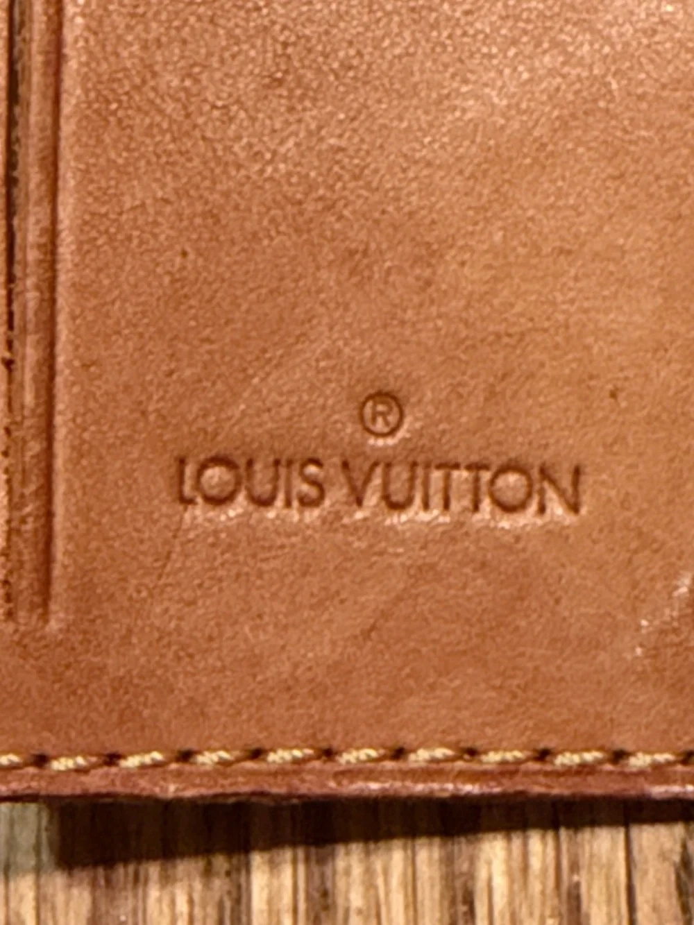 Louis Vuitton Brown Leather Luggage Tag with Strap