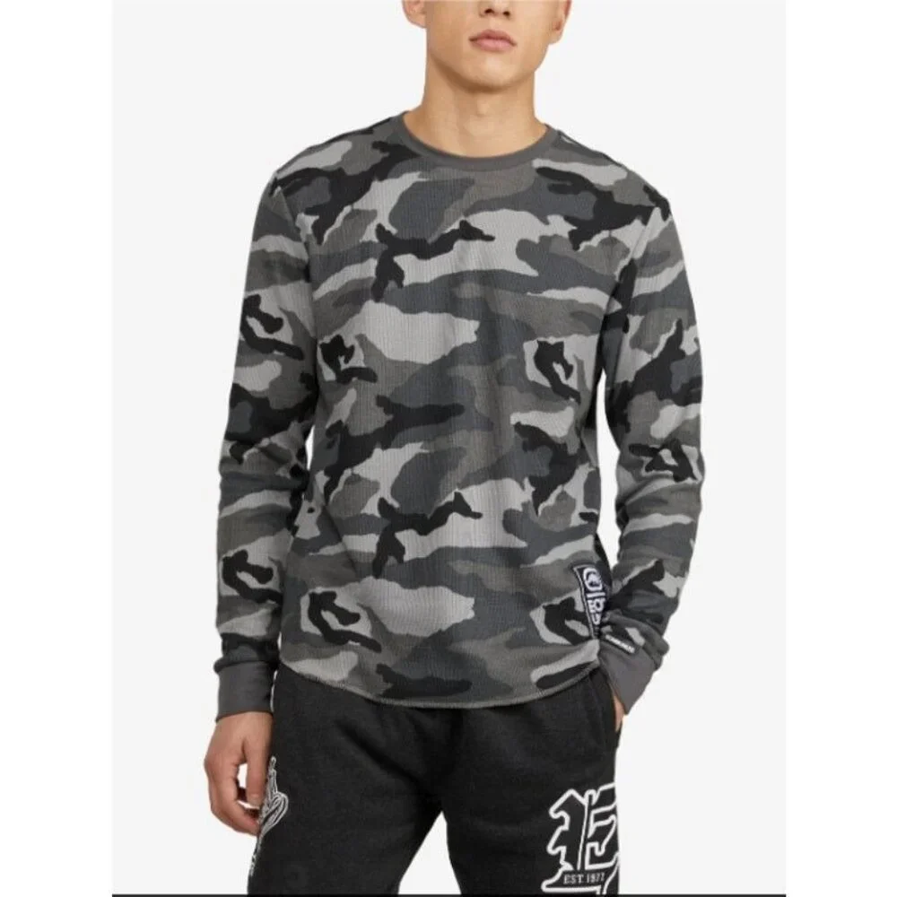 ECKO UNLTD Men's All Over Print Stunner‎ Camo Thermal Sweater
