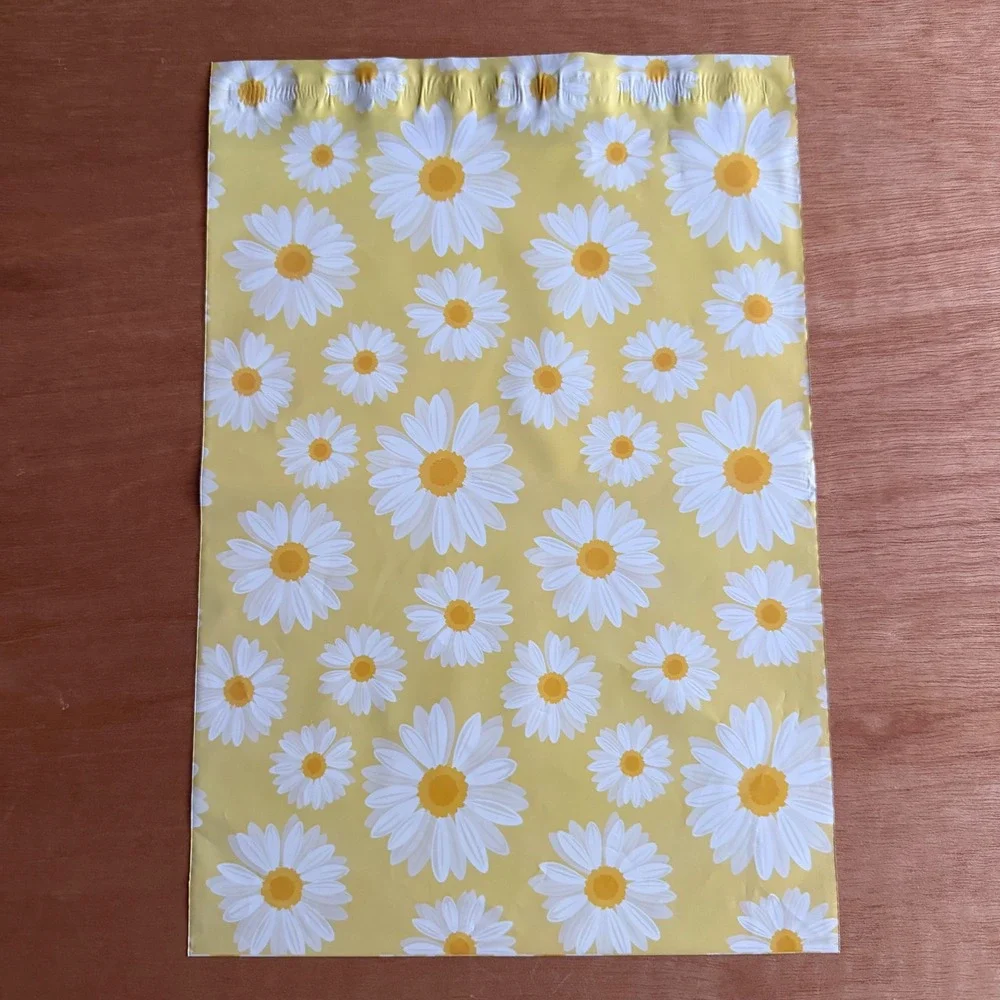 10x13 yellow Daisy‎ Flower Poly Mailer Bags NEW shipping 20 ct office business