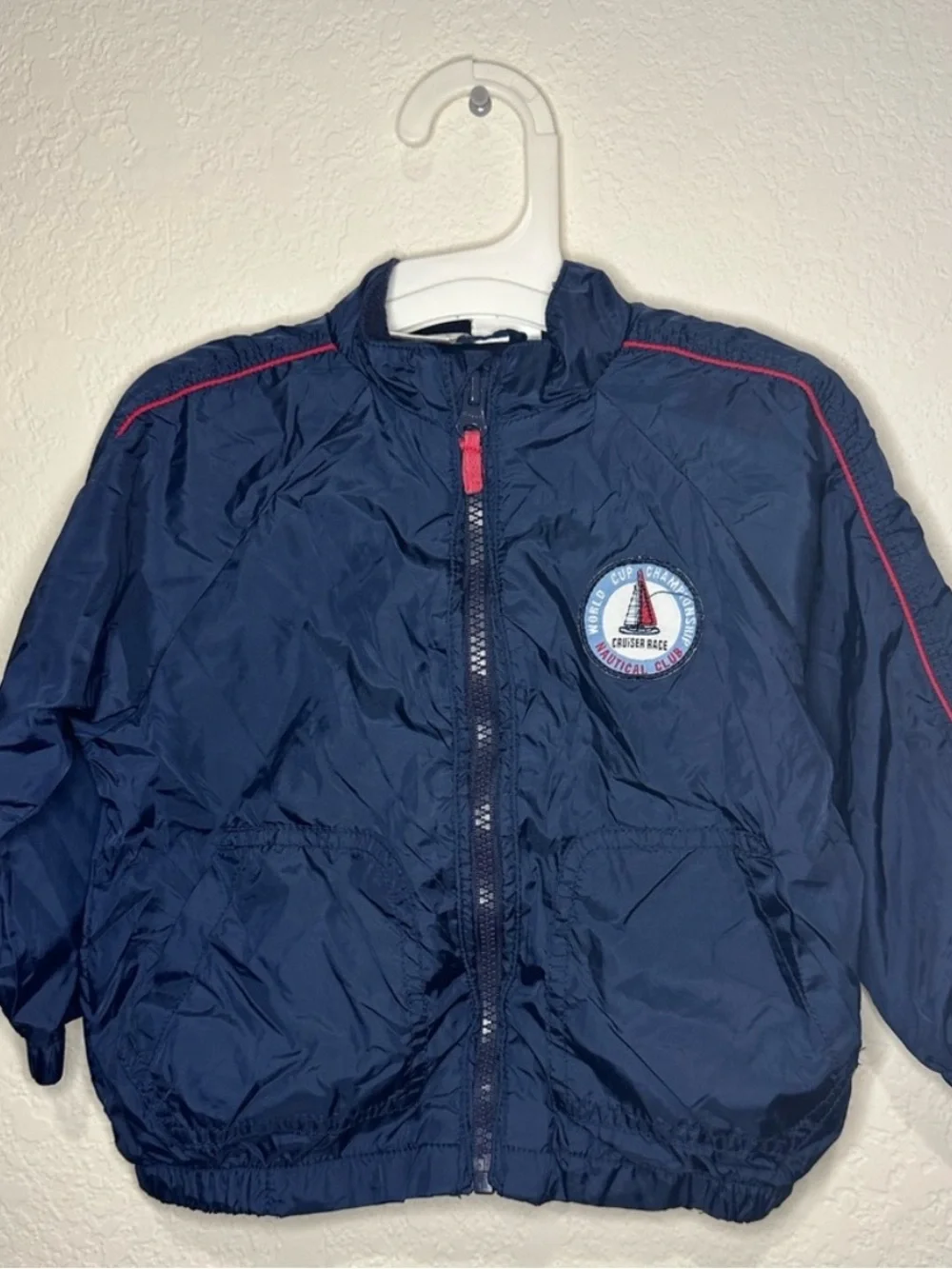 Y2K Koala Kids Navy Nautical/ Sail boat Windbreaker Jacket with Sail Patch 18 M