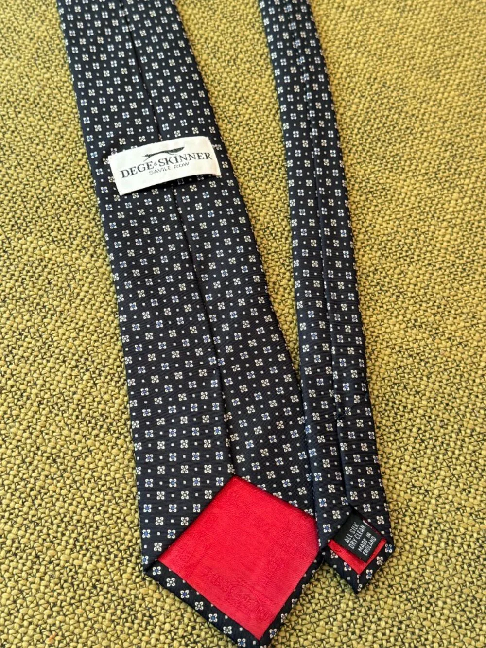 *Dege & Skinner Savile Row Silk Geometric Patterned Tie