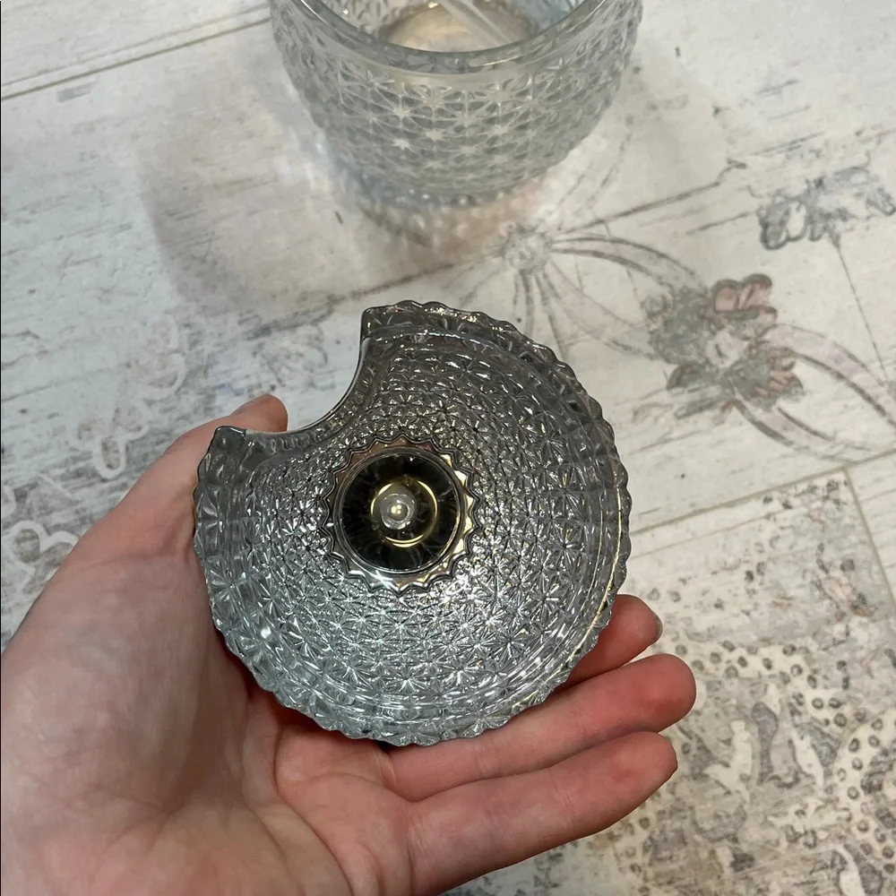 Pineapple Glass Cup with Gold and Silver Metal Top
