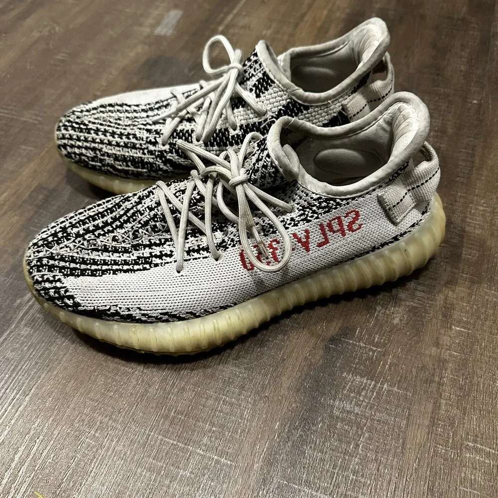 Adidas Yeezy Boost 350 V2 Zebra White Black Red CP9654 Mens Size 7