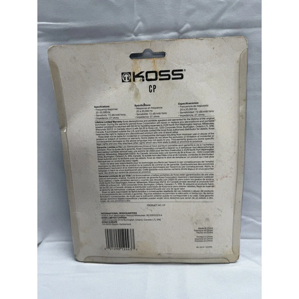 Vintage KOSS Colorphones Portable Electronics On Ear Headphones‎ Turquoise Blue