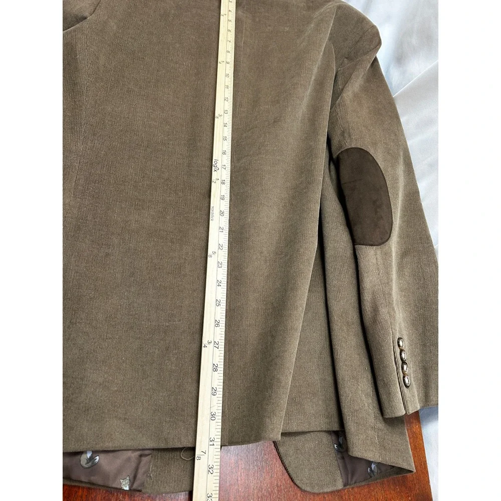 Lauren Ralph Lauren Corduroy Sport Coat Blazer Mens 44L‎ Brown Elbow Patches