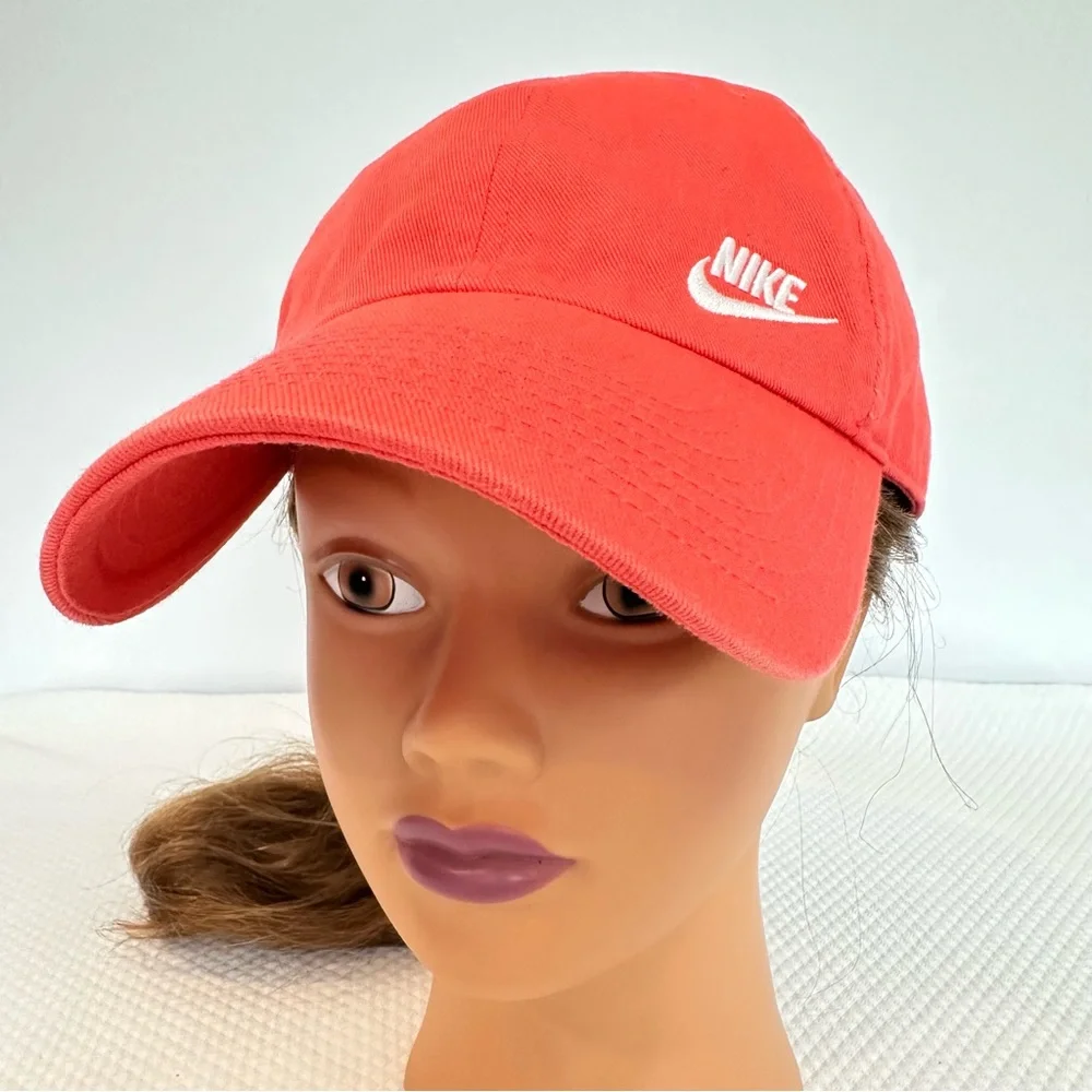 Nike Orange Cap White Logo & Swoosh Adjustable‎ Back Strap