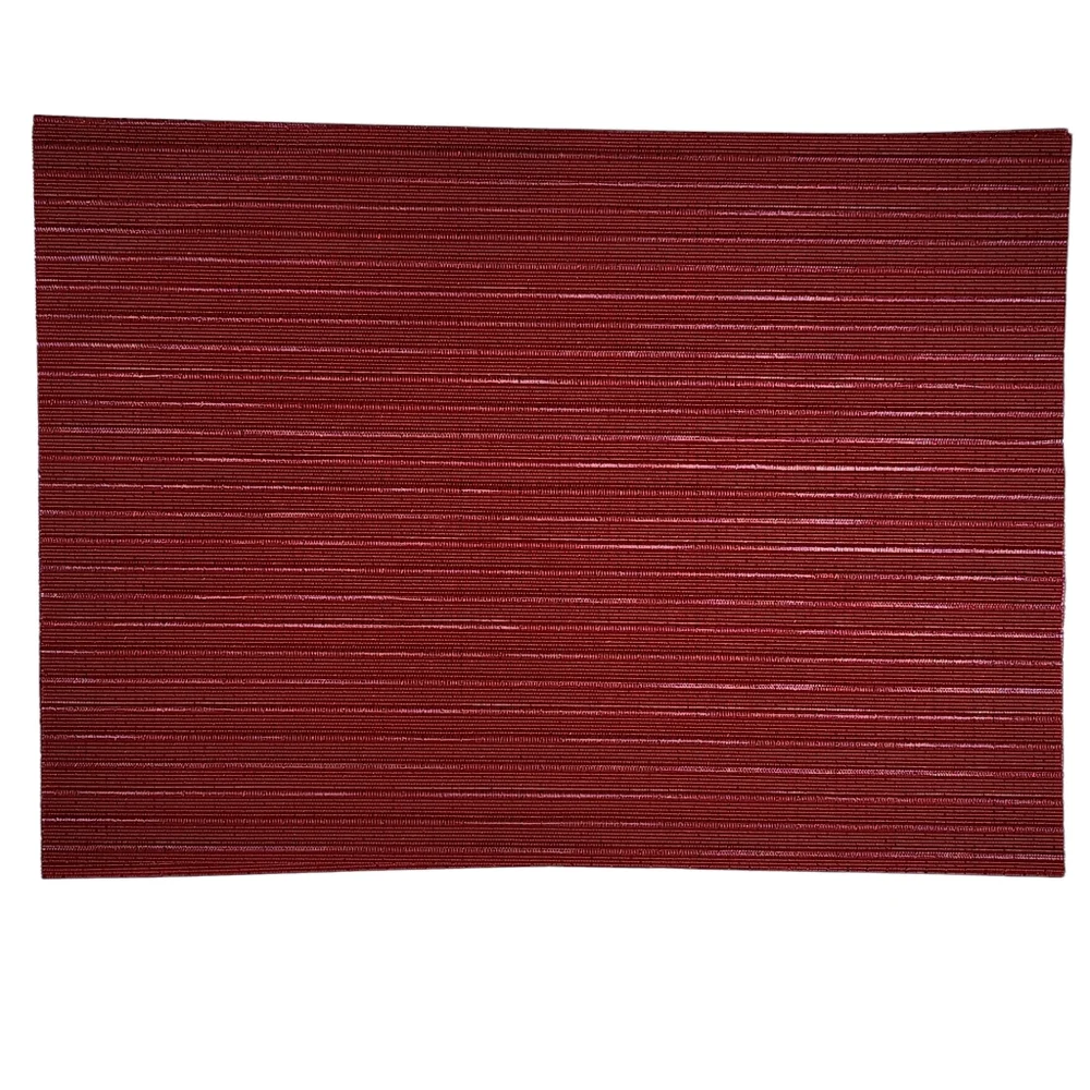 AVA Set of 6 Red Rectangular‎ Polyester Placemat 13x19in Ideal for Holiday Decor