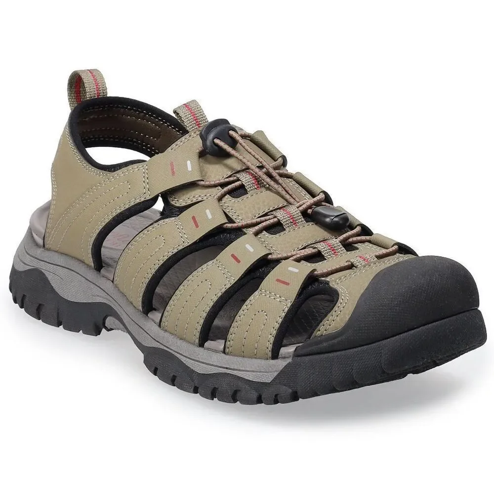 New! Sonoma Men’s Sherman Bump Toe Sandals Sz 13‎ Taupe Cushioned Footbed NWT