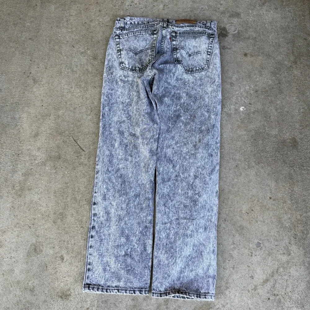 Vtg Levis 550 Jeans Mens‎ 33x30Gray Acid Wash USA 80s Relaxed Taper Black Tab