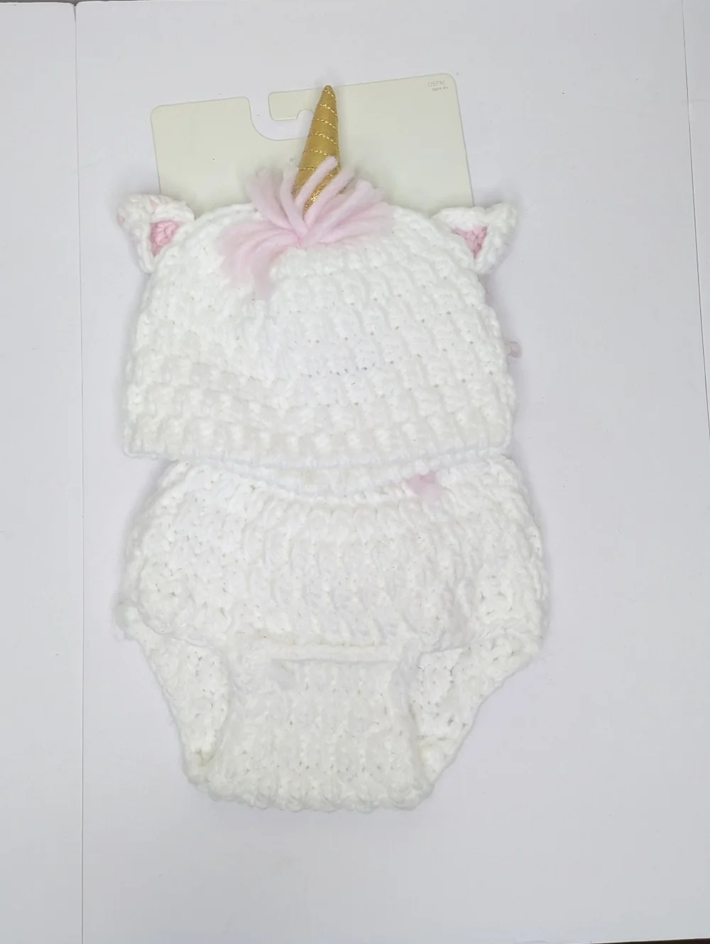 NWT Cloud Island Unicorn Newborn Hat And Diaper Cover