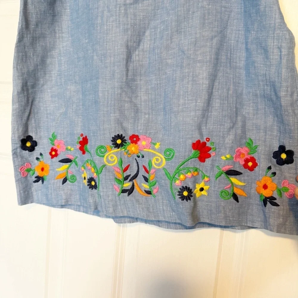 Talbots embroidered linen