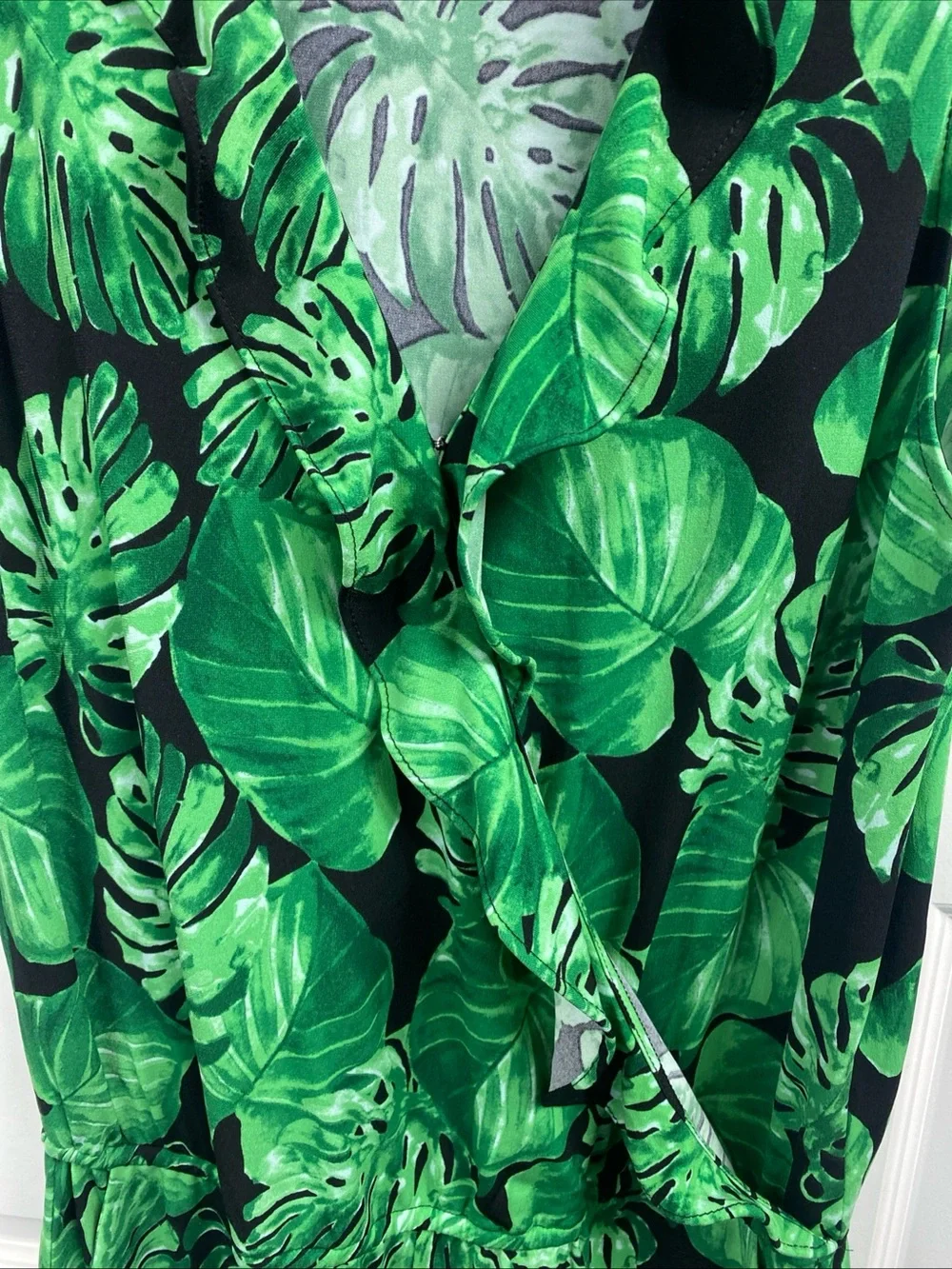 White House Black Market white summer ruffle