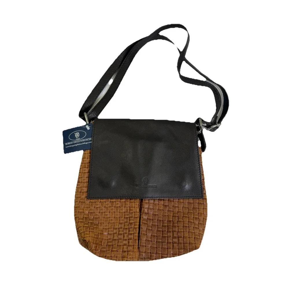 Borgo Degli Etruschi woven leather handbag.