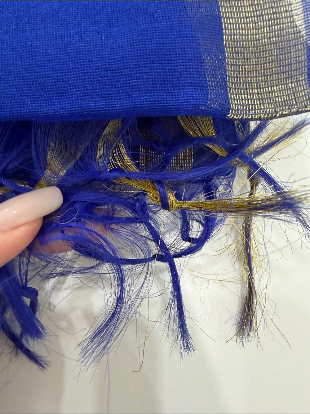 Royal Blue Gold Sheer Indian Dupatta Scarf 96”