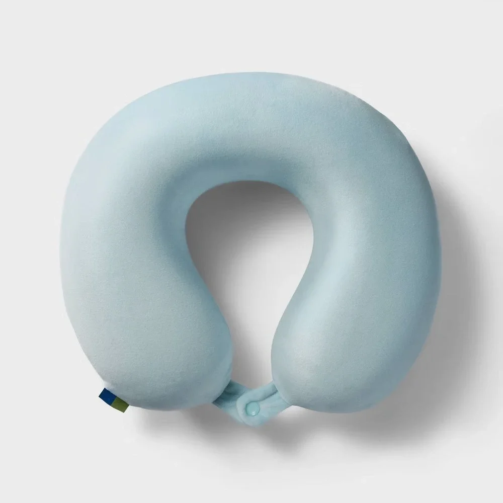 Memory Foam Travel Neck Pillow - Open Story™ - Muddy Aqua