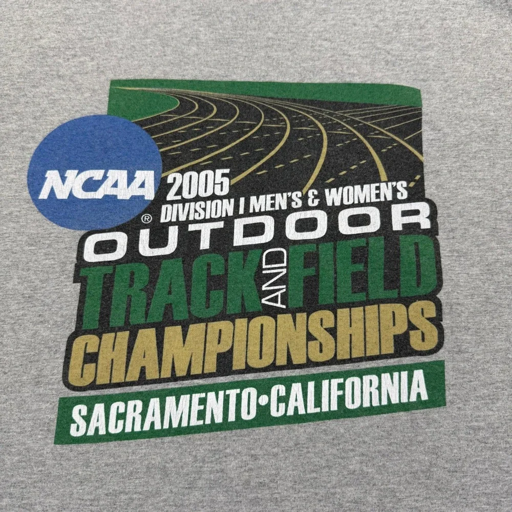Nike NCAA 2005 Outdoor Track Field Championships Sacramento CA Ringer Tee L