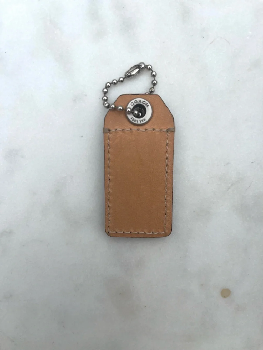 COACH Rare Vintage Leather Hang Tag, Black