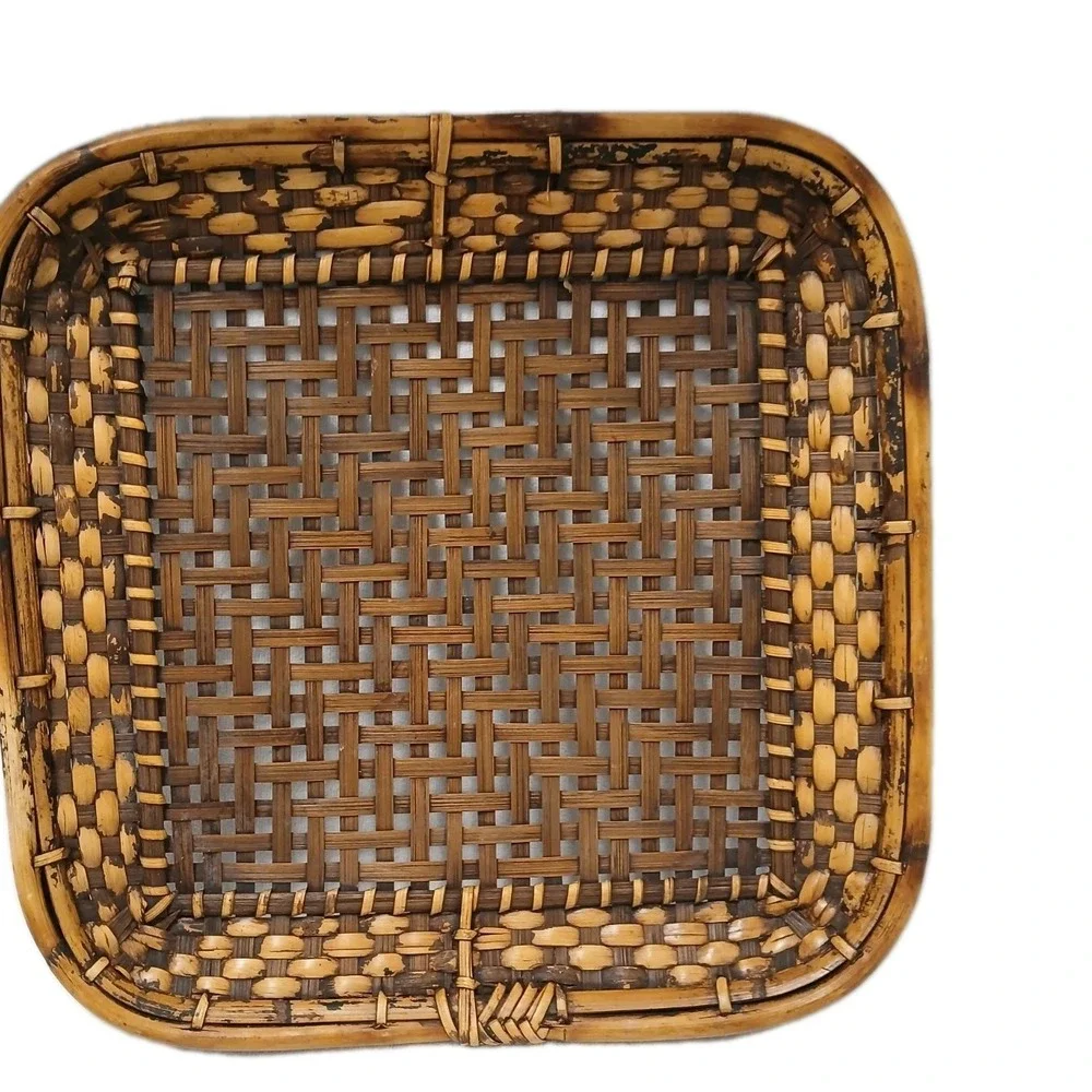 Mid-Century Philippine Basket Vegetable Tray Serving 15