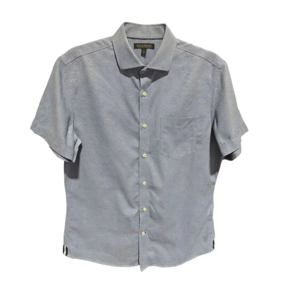 BANANA REPUBLIC Non-Iron Tailored Slim Fit Button Down Short Sleeve Size Med