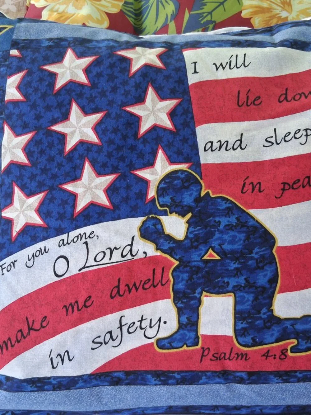 JO-ANN STORES USA Patriotic Soldier GOD throw pillow size 16