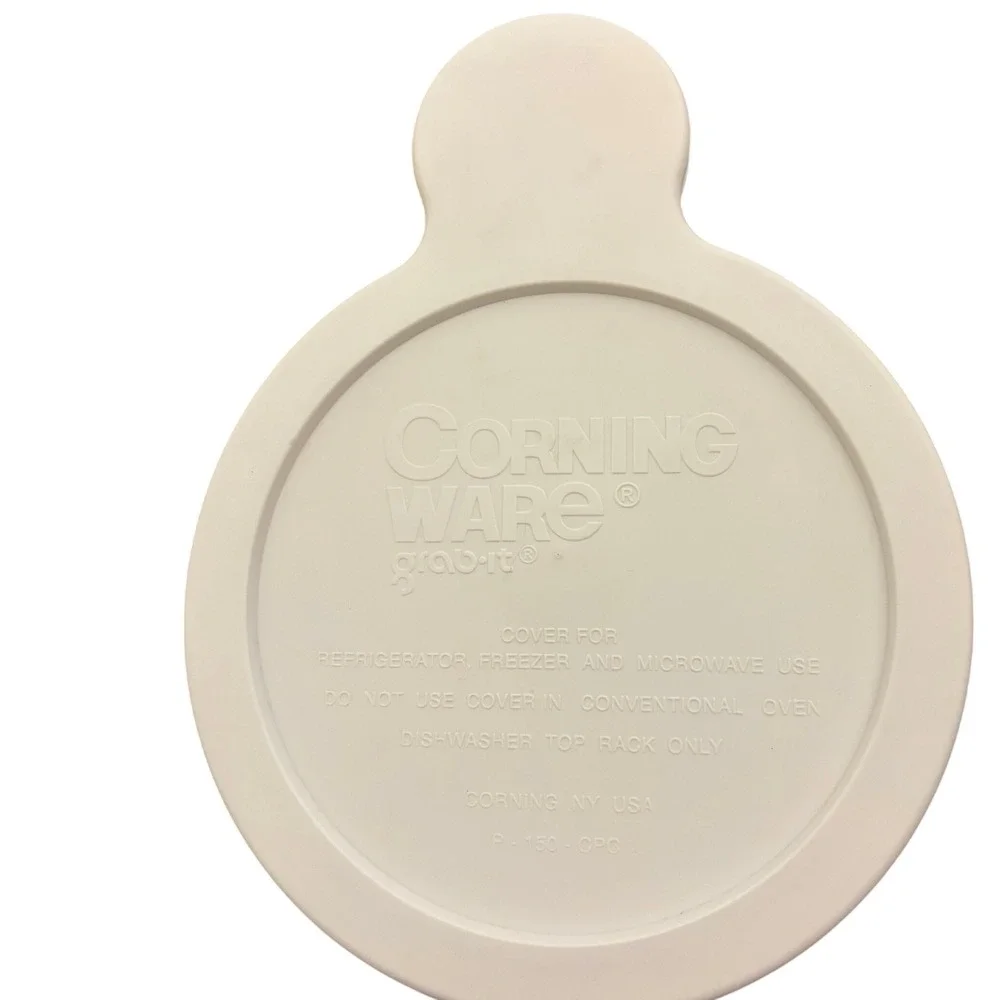 Corning‎ Ware Grab-It 15 oz White Stoneware Bowl with Plastic Lid Vintage