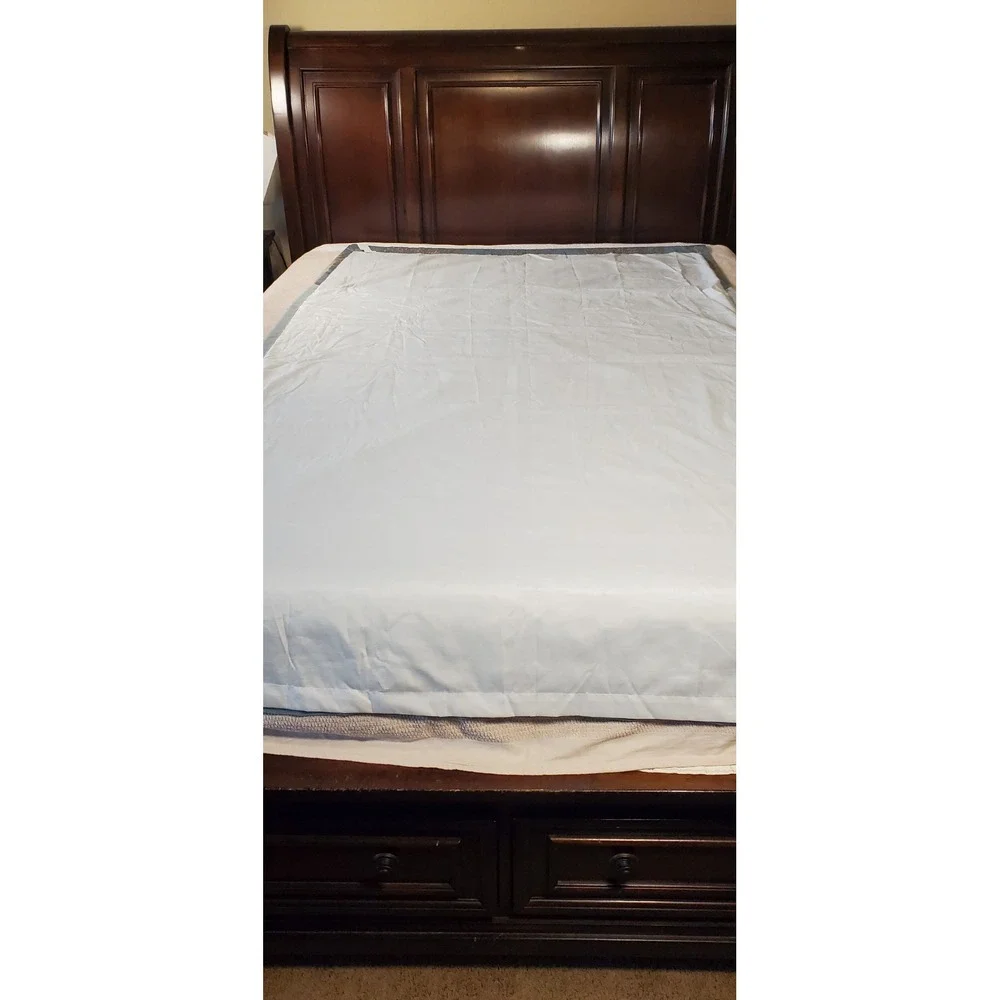 Vtg Springmaid Curtain 1 Panel 50x84 Sage Green Blue Floral Retro Lined‎