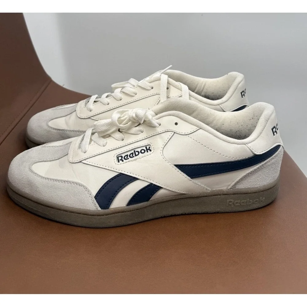 Reebok Galaxy‎ 7 Mens Size 11 Retro Gum Sole Shoes Sneakers White Cream Suede