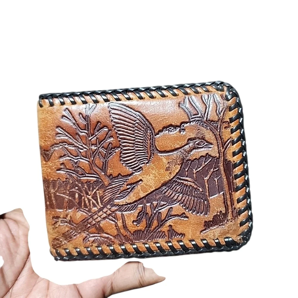 Vintage scene hand tooled