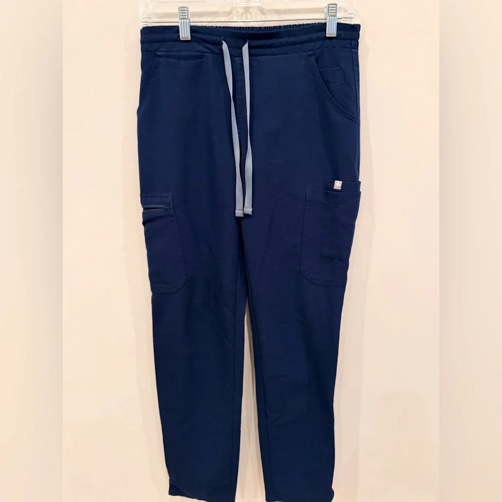 FIGS Yola Scrub‎ Pants XS Navy Straight Leg Cargo Medical EUC