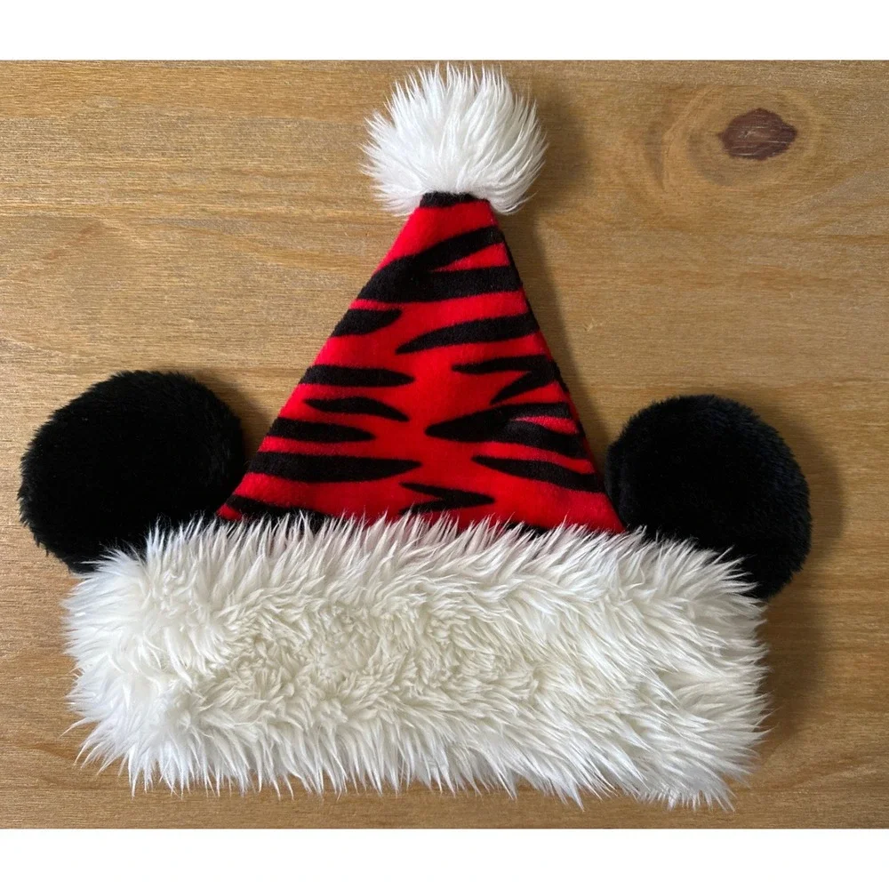 RARE Vintage Walt Disney World Mickey Ears Santa Hat Zebra Animal Kingdom‎ Youth