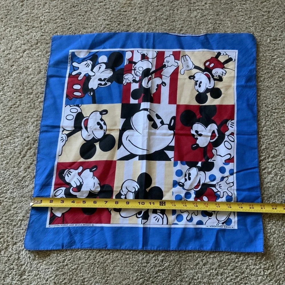 Vintage Walt Disney Woronowicz South River NJ Mickey Mouse Bandana USA RN #16463