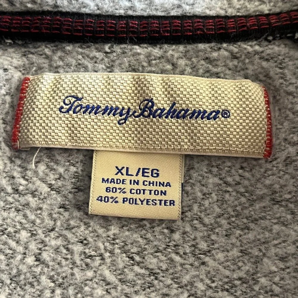 Tommy Bahama Grey Lounge Pullover Sleepwear Fleece Shirt Sweatshirt‎ Mens XL